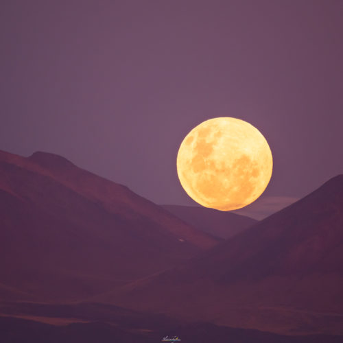Moonrise over the Chilean volcanoes