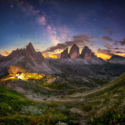 Rozprávková obloha nad Tre Cime